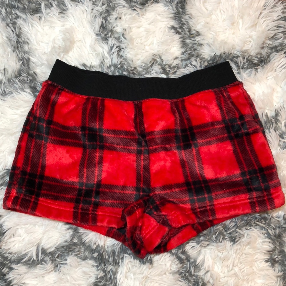 Plaid PINK cozy soft shorts